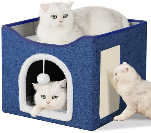 FURRYPAWS Katzenhöhle - Gemütliches Katzenhaus für drinnen und draußen, Ideal als Katzenhaus Indoor, Stabile Konstruktion, Perfekt für Katzen und Kätzchen