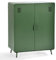 MEUBLE COSY Sideboard Buffets Küchenschrank Kommode mit 3 Türen Magnet und Regal Ablage aus Metall fürs Küchen Wohnzimmer Schlafzimmer Arbeitszimmer, Industrial Style, Grün, 80x40x102cm