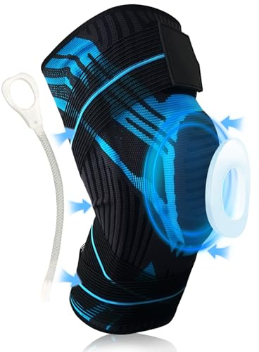 Viexpand Rodilleras Ligamento Deportiva Ajustable, Rodillera Antideslizante de Compresión, Ajustable Rodillera Para Hombre y Mujer, Para Correr, Entrenamiento, Baloncesto, Bicicleta(S)