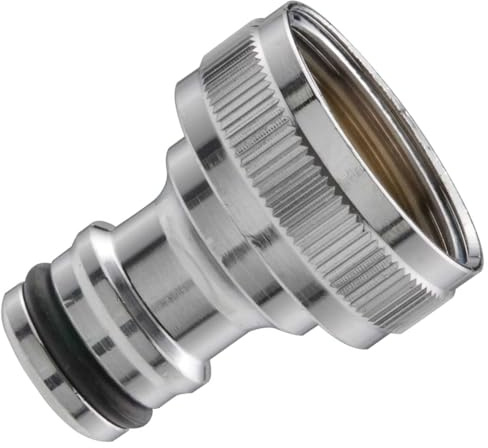 Schläfer 681100 | Raccordo Portagomma Universale G 3/4 Ø 24,12mm per Rubinetto da Giardino, Connettore Tubo Acqua, Portagomma Innesto Rapido in Ottone Cromo