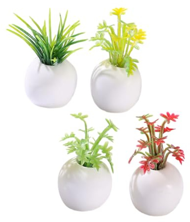 BESPORTBLE 4 pièces Miniatures Plantes Artificielles Succulentes Décorations de Maison de Poupée Bonsaï Potées Multicolores Réalistes pour Micro Jardin Intérieur