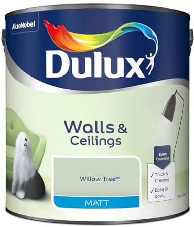 Willow Tree Walls & Ceilings Matt Emulsion Paint 2.5L – Smooth Creamy Finish, Quick Dry, Low VOC, Easy Application for Interior Walls & Ceilings