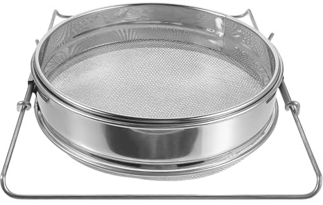 UKCOCO Colador de Malla Fina para Miel de Acero Inoxidable, Filtro Doble Capa para Apicultura, Colador Extractor de Miel Casero, Utensilio de Cocina para Filtrar Impurezas, 1 Pieza