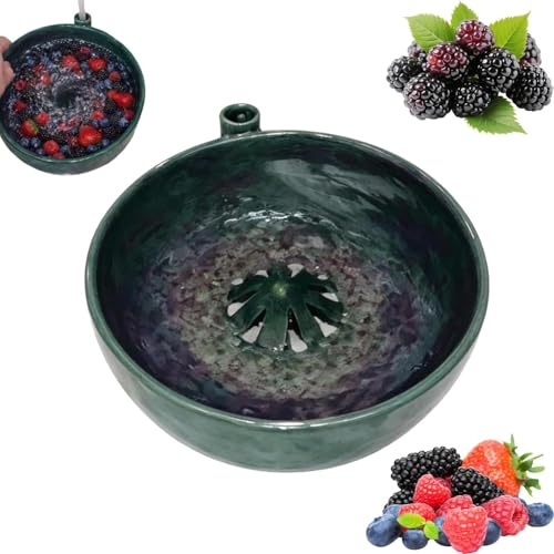 Cuenco Giratorio Para Lavar Bayas Con Orificios De Drenaje, Colador De Limpieza De Fruta Con Remolino De 360°, Cuenco De Plástico Para Enjuagar Bayas Y Verduras (Forest green)