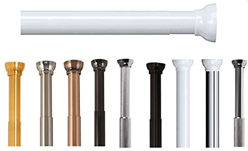 Spirella Teleskop Duschstange Duschvorhangstange Kreta, Teleskopstange Kratzfest Verstellbereich 125-220 cm Ø 21mm Aluminium weiß, White