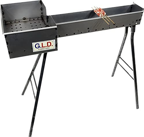 Fornacella canaletta barbecue per arrosticini 120 cm in ferro con testa 27x37 cm piedi staccabili originale Abruzzese con OMAGGIO