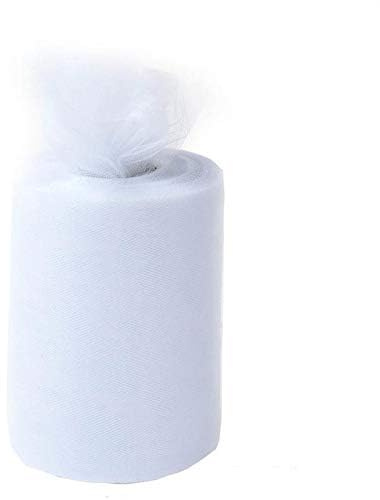White Tulle Wedding Reception Decor - 6 x 100 Yards, Easter, Spring, Mother's Day, Baby Shower, Fabric Netting Ribbon, Wreath, Garland, Swag, Veil, Streamers, Gift Wrapping, Bows, Anniversary