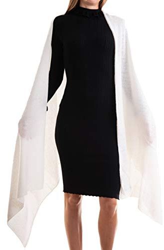 Marenza étole femme en cachemire mélangé, made in Italy, blanc, taille unique