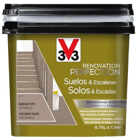 V33 Esmalte Renovation Perfection Suelos Marrón Topo Satinado 0,75L