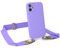 EAZY CASE - Handykette Silikon mit Karabiner - kompatibel mit iPhone 12 Mini Handyhülle mit breitem Umhängeband, Handykordel mit Silikon, Hülle, Kette für Smartphone, Lavendel Lila - Clips Matt Gold