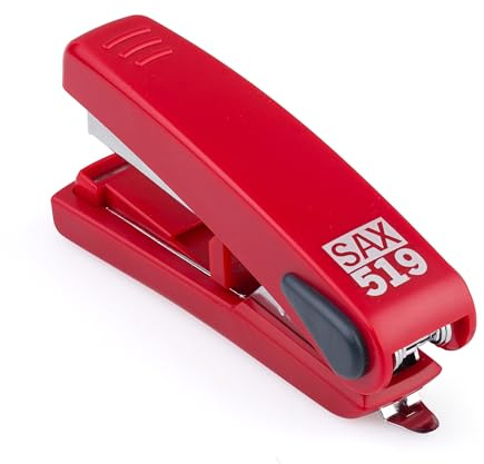 Agrafeuse plate SAX Flat clinch, rouge, pour 20 feuilles, pour agrafes No. 10, agrafage plat, profondeur max. 44mm, matériau robuste, design stylé