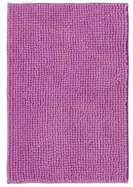 Decomira Badematte rutschfest | Als Badteppich Set kombinierbar | Badezimmer-Teppich Bad-Vorleger waschbar aus Chenille | Duschvorleger für Dusche, Badewannen, WC Deko | Lila - 50x80 cm
