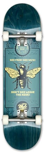 MOB Skateboards Bee 8.25 - Komplettboard 32 x 8.25 Zoll - Holzboard aus 7 Schichten Ahornholz - fertig montiert - Skateboard für Jugendliche, Erwachsene, Anfänger und Profis - Blau