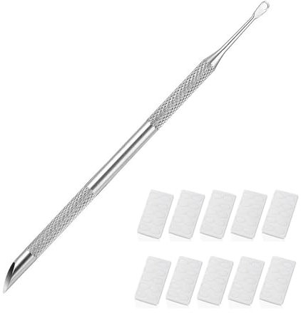 2 Stück Nagelhautschieber,Cuticle Pusher,Nagelhautmesser für Nagelwerkzeuge,Nail Art Vorpolier Schleifpapier zur Nagelvorbereitung,Maniküre und Pediküre Im Salon für den Heimgebrauch