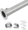 Heavy Duty Wardrobe Rail Silver,32mm Clothes Rail with Adjustable Length,74-220cm Extendable Clothes Rail for Wardrobe,Bathroom