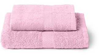 Caleffi Set 2 Asciugamani Viso e Ospite 40x60 + 55x100 cm 100% Cotone | Spugna morbida e assorbente, coppia viso + bidet, tinta unita, resistenti ai lavaggi, uso quotidiano