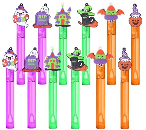 KEQAR Bolle di Sapone di Halloween, 12 Pezzi Mini Bolle di Sapone, Giocattolo per Bambini, con Design a Zucca, Compleanni e Feste, Regalo per Feste, Carnevale e Giochi all'Aperto