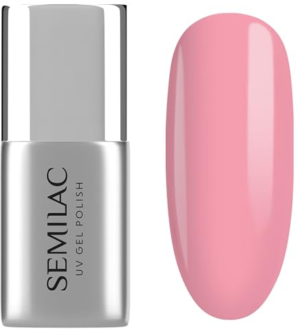 Semilac UV Nagellack BB Super Rose Base 7 ml – Pigmentierte Rubber Base Rosé, kaschiert Unebenheiten & Verfärbungen
