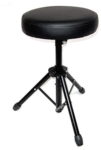 MSA SCHLAGZEUGHOCKER - DRUMHOCKER - Stuhl - SCHWARZ - DREIFUSS - HÖHE 50cm - Kunstleder GEPOLSTERT - SH2BK