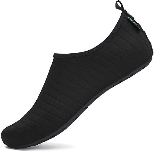 SAGUARO Scarpe da Scoglio Donna Uomo da Immersione Scarpette da Surf Water Shoes Barefoot per Bagno Spiaggia Mare Snorkel Yoga, Nero 38/39