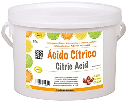 ÁCIDO CÍTRICO 2 KG – Limpiador del Hogar - 100% Puro y Biodegradable - Para Cocinas, Baños y Hogar en general