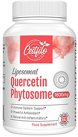 Liposomales Quercetin Phytosom 1600 mg Kapseln mit Bromelain und Vitamin C, Leistungsstark-Ergänzungsmittel (60 stück (1er Pack))