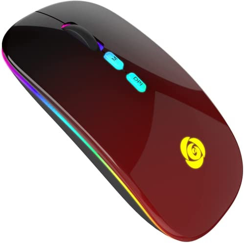 CC Store Bluetooth Wireless Mouse with Type-C Receiver for Laptop, Rechargeable 2.4G USB Optical Mouse for Laptop/MacBook/iPad/PC/Computer, 3 Adjustable DPI &Backlight, Windows Compatible