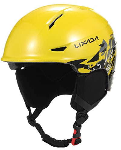 Lixada Ski Helmet, Snow Helmet Adult with Detachable Earmuff Safety Skiing Helmet, Lightweight Windproof Warm Snow Helmet for Snowboarding, Skiing, Snowmobile, Youth Skiing Gear for Men,Women