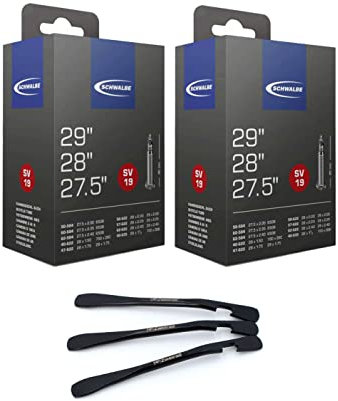 2X Schwalbe SV 19 Fahrradschlauch 27,5 28 29 Zoll SV 40mm (40/62-584/635) + 3 MSZweirad Reifenheber