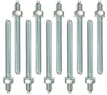 Isolbau Lot de 10 barres d'ancrage M16 x 190 mm - Homologation ETA - Ancrage composite galvanisé avec écrou et rondelle - Ancrage pour charges lourdes