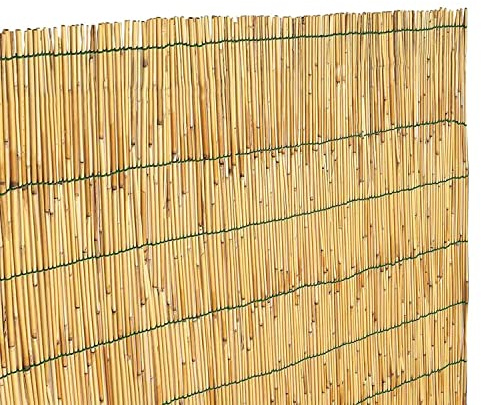 Arella In Canna Cannette In Bamboo Pelato Bambù Naturale Da 5 mm Arelle Canniccio Decorativo Recinzione Giardino Ringhiera Balcone Terrazza Piscina Stuoia Ombreggiante (2 x 5 M)