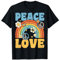 Peace Love 60's 70's 80's Party Outfit Groovy Hippie Kostüm T-Shirt