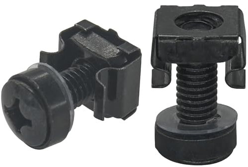 40 Sets M6 Mount Cage Nuts screws,Rack Mounting Bolts for Server Cabinet (Black)
