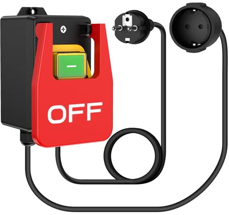 Interruttore a macchina, 230 V, 16 A, monofase, interruttore di tensione zero con presa, interruttore di sicurezza per lo spegnimento rapido di tavolo di fresatura e altri dispositivi elettrici