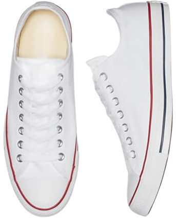 Mens Canvas Lace Up Sporty Low Top Outdoor Trainers Sneakers Pumps Plimsolls with Rubber Toe Cap Shoes (White, UK Footwear Size System, Adult, Men, Numeric, Medium, 8)