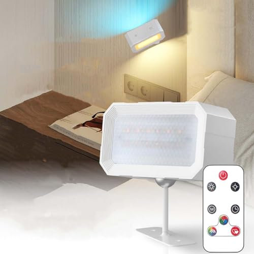 AoLa Lampada da Parete per Interni Ricaricabile a LED, Luce da Parete a 2 Fiamme con Telecomando Lampada da Lettura Senza Fili Applique RGB dimmerabile a sfioramento Applique Ricaricabile Girevole