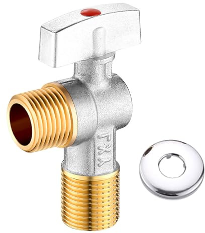 Valvole di arresto angolari in ottone da 1/2 con quarto di giro per cucina, bagno, idraulica, per applicazioni miste di acqua, valvole resistenti alla corrosione
