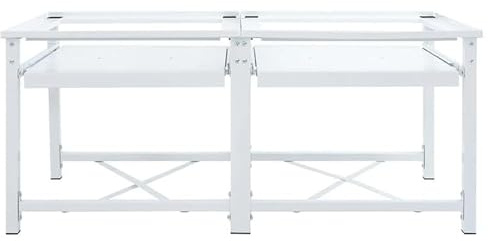 Eleganz Waschmaschinen-Untergestell 2er mit Ausziehbaren Ablagen aus Stahl – Stabile Aufbewahrungslösung für Waschmaschine und Trockner | Weiß | Platzsparend & Langlebig