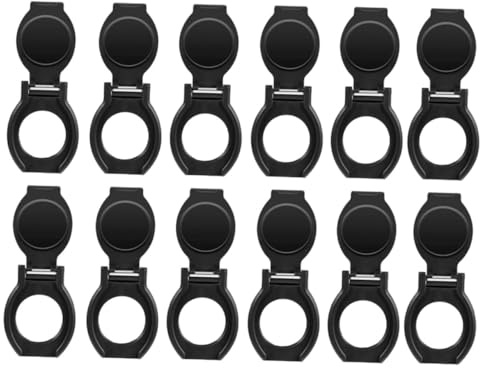 TEHAUX 12 Tapas de Cubierta Protectora de Privacidad para Lente de Cámara USB y Webcam, Diseño Simple en Abs, Color Negro, para Portátil y Otros Dispositivos