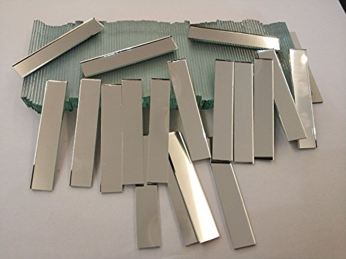 RUIXUAN - Petits Carreaux de mosaïque rectangulaires en miroir - Loisirs créatifs - Vente en vrac : 120 pièces - mesurent 9,5 mm x 50,8 mm