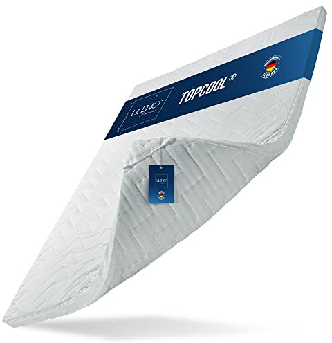 LILENO HOME TopCool® Mattress Topper 90 x 200 cm Viscoelastic Memory Foam, 8 cm Thick, Single, White, Cooling, Machine Wash, Suitable for Cold Foam Mattresses and Box Spring Beds