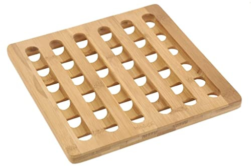 Bamboo Trivet Mat/Stands Assorted Hot Dishes/Pot/Bowl/Teapot Holders | Protector Pads for Kitchen Work Top, Table & Countertop (Square)