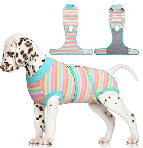 FUAMEY Recovery Suit for Dogs Cats After Surgery,Soft Breathable Pet Bodysuit E-Collar & Cone Alternative Surgical Suit Puppy Wear, Anti Licking Wounds Doggie Onesie for Small Medium and Large Pets