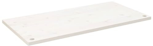 vidaXL Piano Scrivania Bianco 110x60x2,5 cm in Legno Massello di Pino, Piano scrivania in Legno, Piano Tavolo da Pranzo, Piano sostitutivo