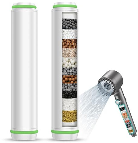 MEKO 2Pack Replacement Shower Head Filter Cartridge Only for ASIN B0CQY4ZT6K, B0CYBSGZK8, B0D3BXLSJZ, B0D3ZXNJP7, B0DJVR5TTK, Shower Head Filter for Hard Water, Reduces Chlorine