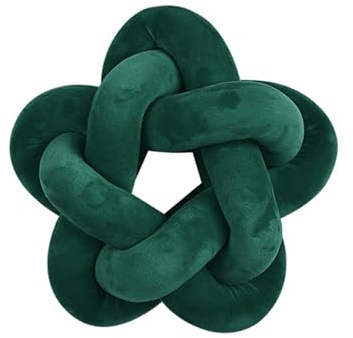 RZYW Knotted Cushion Knot Nordic Decorative Cushion Knot Stars Cushion for Sofa Bed Decor Scandinavian Creativity Knot Cushion Soft Knotted Cushion,dark green,32 * 32CM
