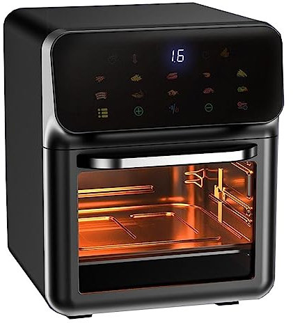Air Fryer Oven Combo With Rotisserie, Electric Hot Air Fryers, Convection Oven, 10 Touch Screen Presets Fry, Roast, Dehydrate, Bake, 10L Family Size, Large Easy-View Window (Color : /Gray, Size : 11