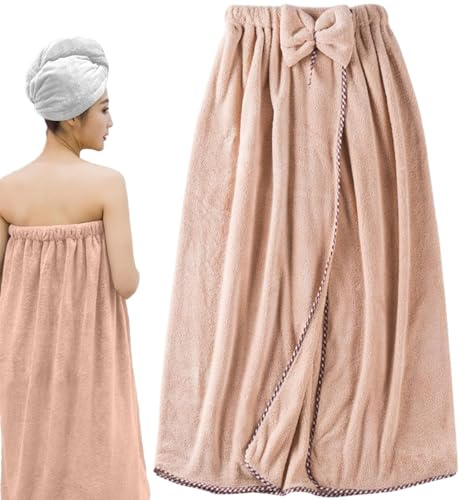Asciugamano avvolgente da donna, morbido accappatoio | Comodo asciugamano da bagno, asciugamano da doccia con elastico, avvolgente regolabile da indossare per doccia spa, accappatoio per sauna,