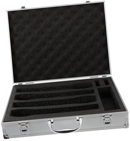 VICASKY Handheld Mikrofonkoffer Tragbare Mikrofon Aufbewahrungsbox Für Drahtlose Mikrofone Mit Stabilem Aluminium-Design Für Reisen Und Outdoor-aktivitäten