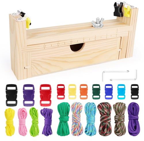 LDERFIV Plantilla Paracord Jig Kit de Fabricante de Pulseras Telar para Hacer Pulseras Herramienta de Fabricación de Muñequeras con Hebillas de Paracord para Trenzar Tejer Trenzado Pulseras DIY